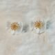 Handcrafted White Peach Blossom Ceramic Stud Earrings